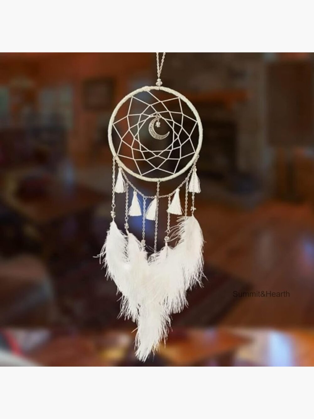 Handmade Dreamcatcher Wall Hanging Metal Feather Decor 6x21 Inches